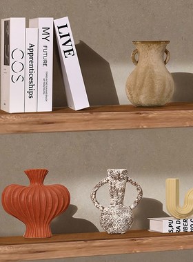 侘寂中古风软装工艺品复古家居民宿酒店办公室摆件客厅酒柜装饰品