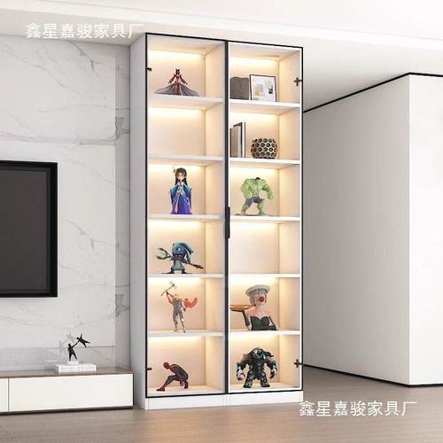 书展LLD示柜柜落地家约用靠墙客厅防尘玻璃门置物书架柜储物柜简 - 图0