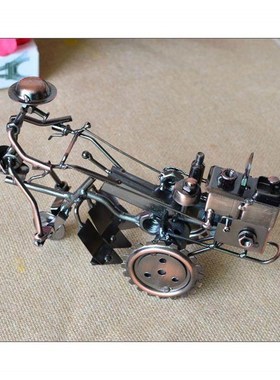 复古铁艺拖拉机金属模型摆设创意书桌家庭家居装饰工艺品书架摆件