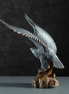 古铜官大展宏图老鹰摆件办公桌铜工艺品大鹏展翅公司店铺开业礼品
