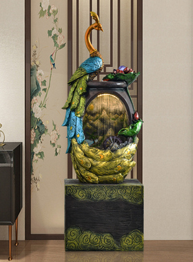 落地招财流水喷泉摆件客厅装饰玄关入户加湿器水景观乔迁开业礼品