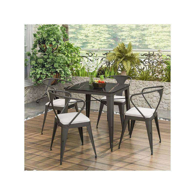 现代大理石室外桌椅组合民宿休闲岩板餐桌露天餐厅户外饭店洽谈桌,淘宝优惠券,粉丝福利购,淘宝优惠卷