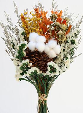 高级感干花花束 客厅插花瓶摆设真花天然风干diy材料混搭包装送人