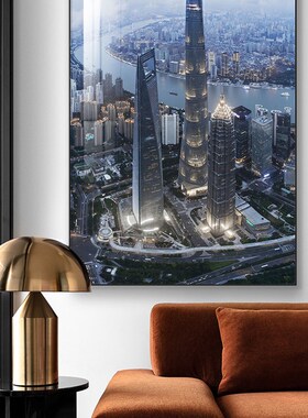上海城市风景装饰画地标建筑画摄影画深圳挂画入户玄关画落地画