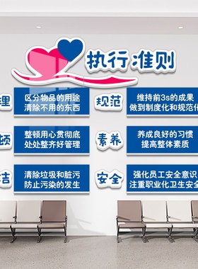 医院6s管理健康宣教文化墙贴纸门诊所护士站墙面装饰背景墙挂壁画