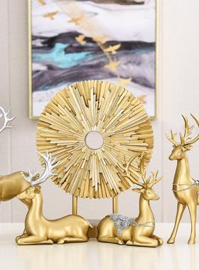 现代t1606427简约酒创柜装品鹿摆件客厅欧艺式玄关术意家居金饰色