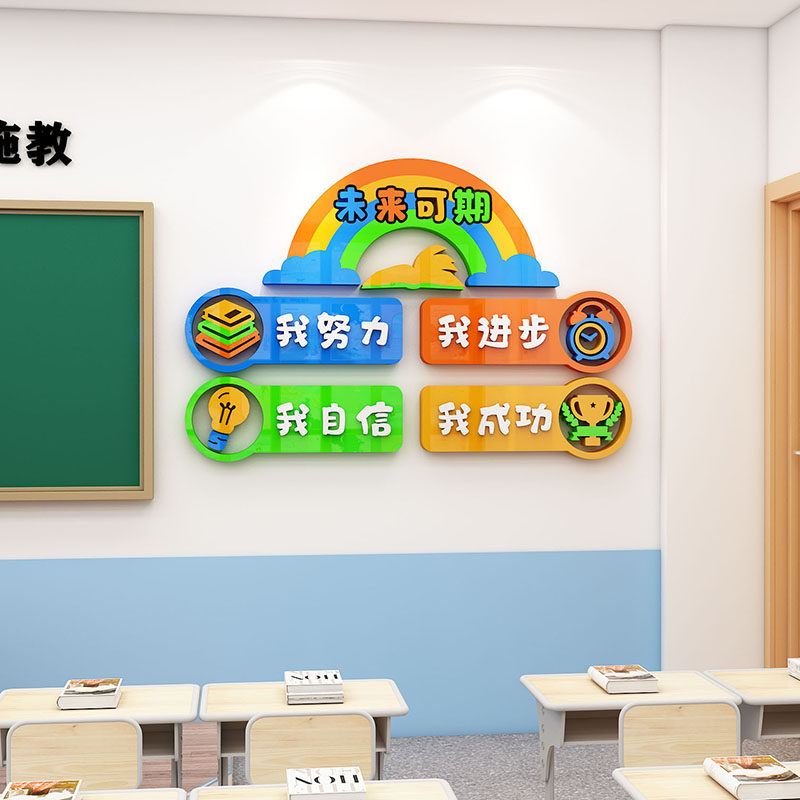 班级布置教室装饰未来可期激励志文字标语中小学开学文化墙贴立体,淘宝优惠券,粉丝福利购,淘宝优惠卷