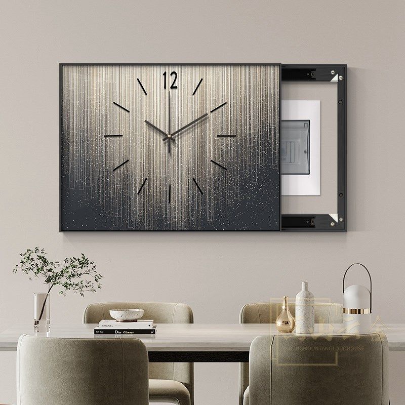 抽象电表箱装饰画带钟表免打孔总开关遮挡配电箱踪迹餐厅挂画,淘宝优惠券,粉丝福利购,淘宝优惠卷