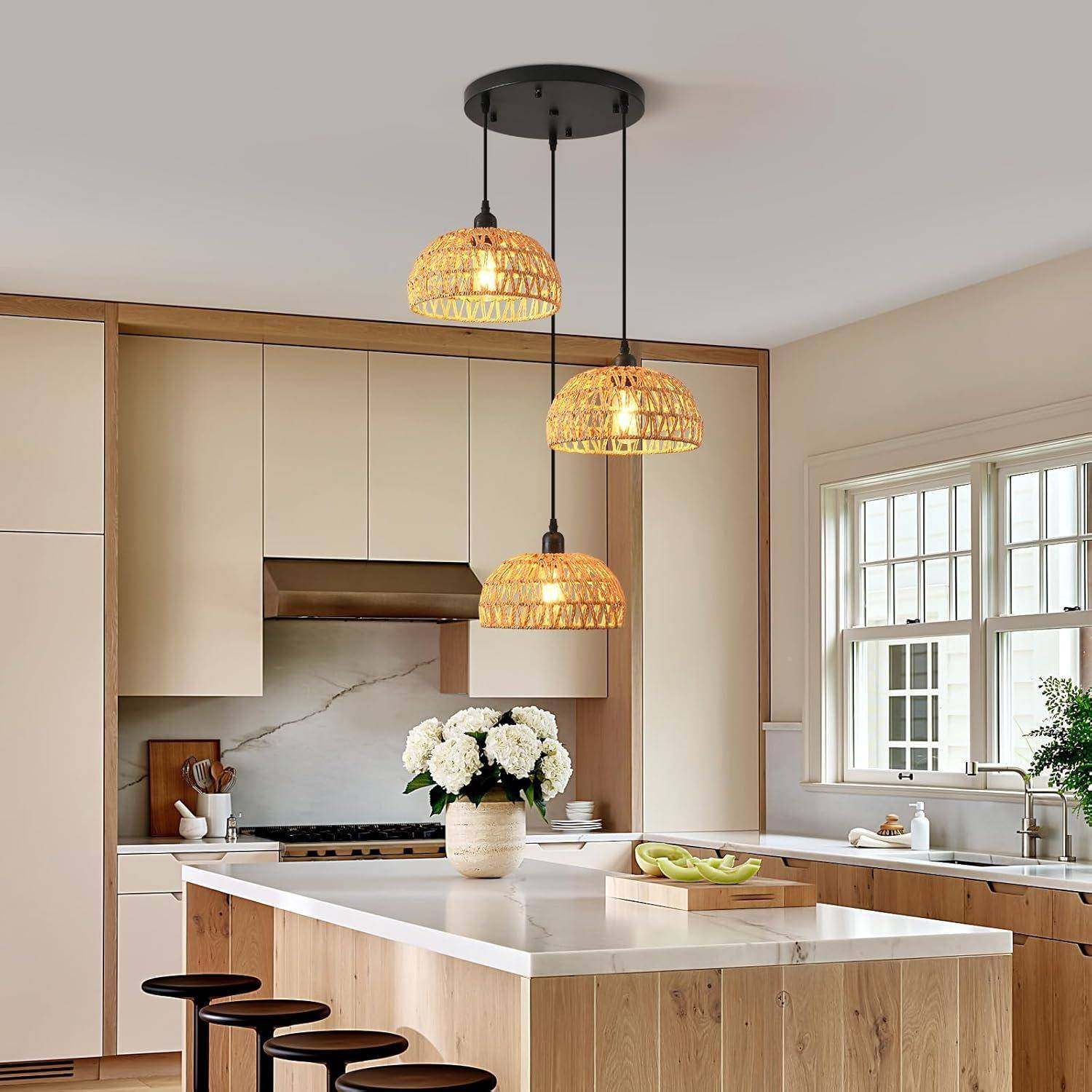 美式麻绳编织吊灯民31103宿中室式餐仿厅酒店客吧台卧手工三头吸,淘宝优惠券,粉丝福利购,淘宝优惠卷