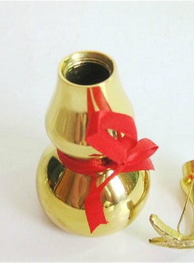 家居饰品开口三叶铜葫芦福禄胡芦摆件客厅卧室玄关桌面金属摆设