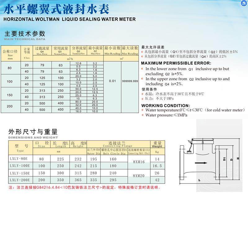 埃美柯水平螺翼式液封水表 半液封机械冷水表大口径工业用水水表,淘宝优惠券,粉丝福利购,淘宝优惠卷