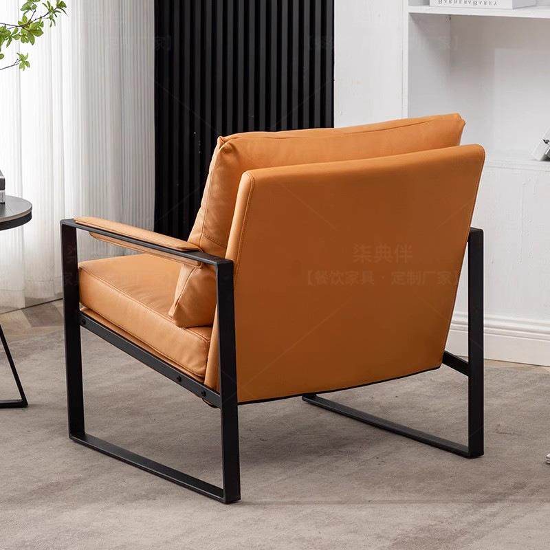 单人沙发铁艺简约客厅阳台卧室接待科技布懒人意式休闲极简皮椅子,淘宝优惠券,粉丝福利购,淘宝优惠卷