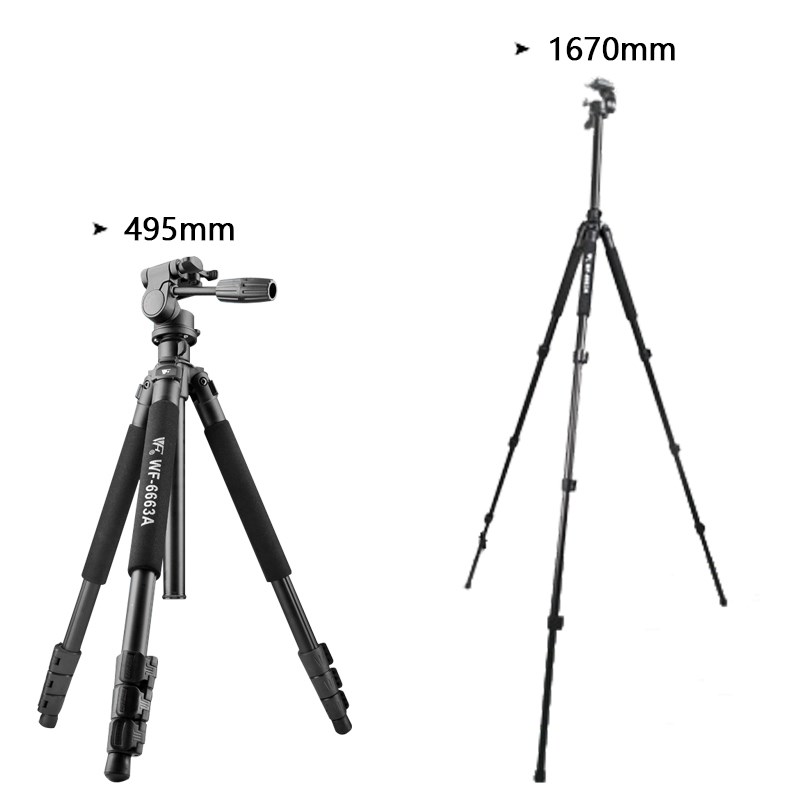 伟峰三脚架wf-6663a 双筒望远镜支架转接云台单反水平仪升降轻便 - 图2