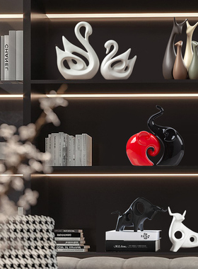 大象摆件陶瓷家居创意客厅摆设茶几桌面鞋柜卧室内电视酒柜装饰品