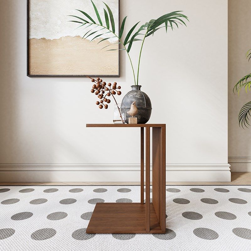 黑胡桃木原木定制现代客厅多功能轻便C型角几沙发可移动边几 茶几,淘宝优惠券,粉丝福利购,淘宝优惠卷