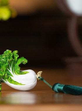 朱炳仁铜 手握百财家居饰品桌面装饰品白菜摆件手把件礼品工艺品