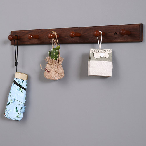 中式墙上挂衣架壁挂实木挂衣钩墙壁门后挂钩卧室玄关客厅创意挂架 - 图3