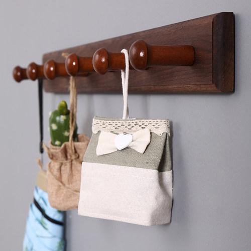 中式墙上挂衣架壁挂实木挂衣钩墙壁门后挂钩卧室玄关客厅创意挂架 - 图1