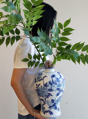芙菡家居大号仿真紫藤叶绿植高端客厅电视柜玄关假花艺摄影道具