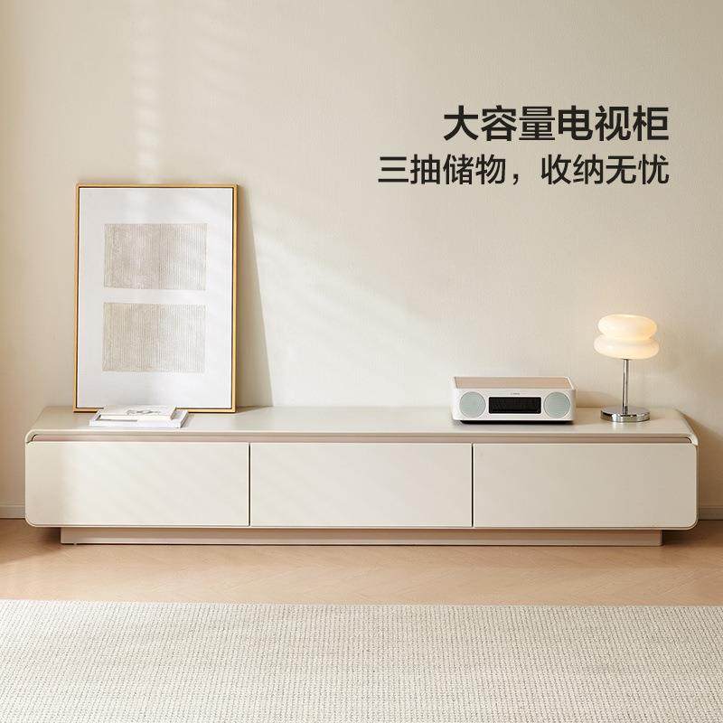 新款家用实木茶几电视柜组合简约现代奶油风电视柜落地沙发客厅茶,淘宝优惠券,粉丝福利购,淘宝优惠卷