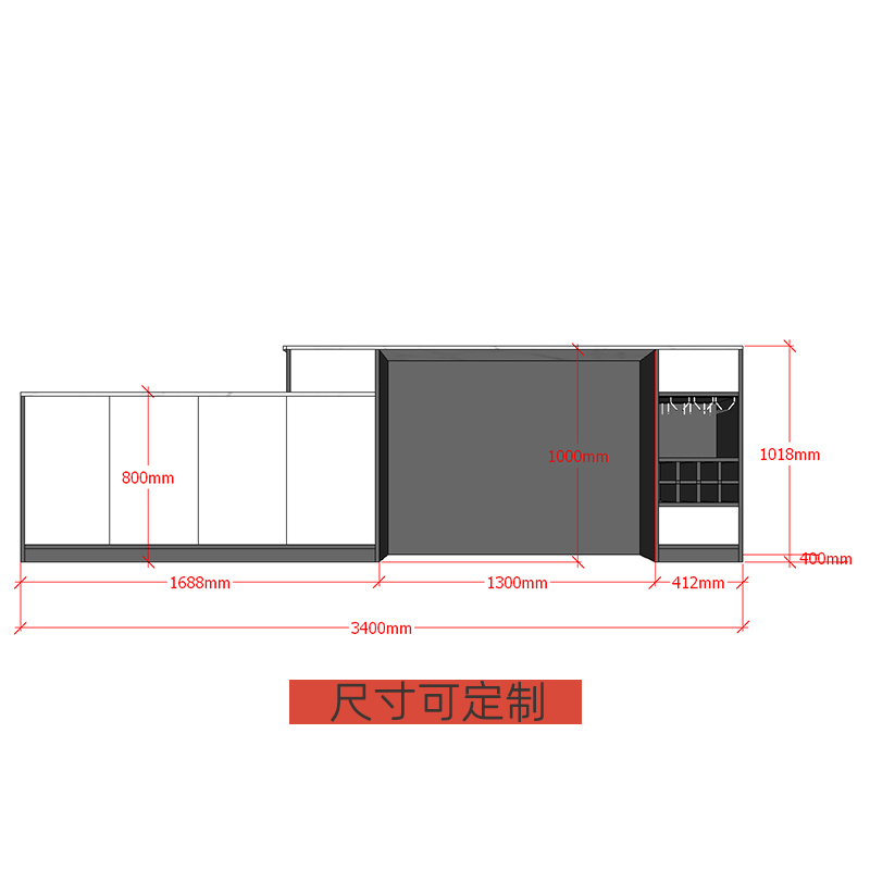 岛台餐桌一体客厅吧台隔断柜简约现代横厅沙发后背柜靠柜餐边柜 - 图1