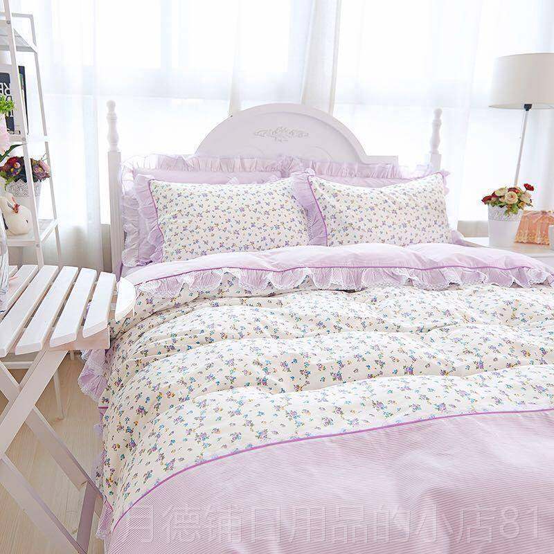 正品全棉韩式1园5m/1.8米四件式组田小碎花纯棉粉色床公主风蕾丝,淘宝优惠券,粉丝福利购,淘宝优惠卷