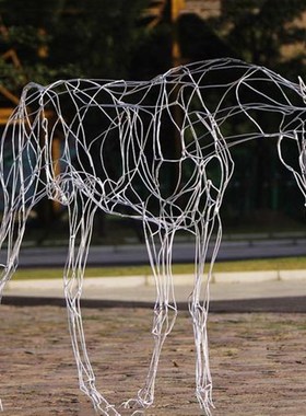 不锈钢镂空马雕塑园林景观售楼处仿真铁艺动物装饰品广场草坪摆件