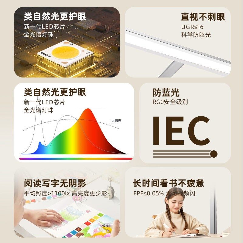 落地大路灯全光谱台灯护眼学习专用防近视儿童小学生阅读写作业灯,淘宝优惠券,粉丝福利购,淘宝优惠卷