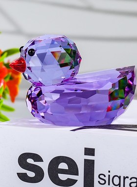 水晶小黄鸭汽车摆件车载中控台车内饰可爱鸭子公仔装饰品创意礼品
