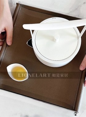 如是U型不锈钢皮托盘现代极简抽纸盒餐桌卧室床头玄关餐巾礼盒品