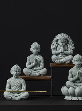 国风青砂石黑神话悟空金箍棒摆件齐天大圣家居办公室客厅桌面装饰