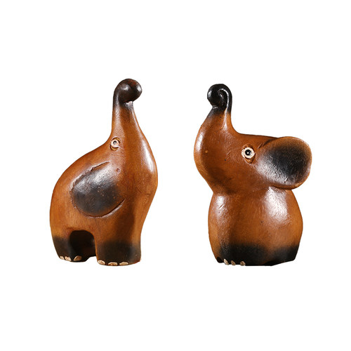 泰国进口实木小象东南亚摆件象木雕工艺品酒柜装饰品摆设吉祥如意 - 图3