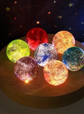 七彩琉璃珠龙珠水晶球摆件客厅玄关装饰品乔迁礼品送朋友高级感