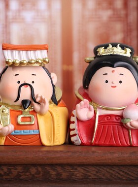 福气小仙树脂摆件家居办公桌面装饰摆件古风解压钟馗公仔工艺品