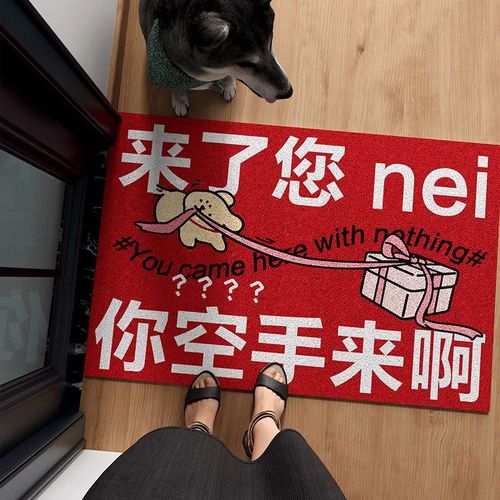 你空手来啊丝圈地垫趣味创意入户门防滑地毯蹭土耐磨进门门垫新款 - 图0