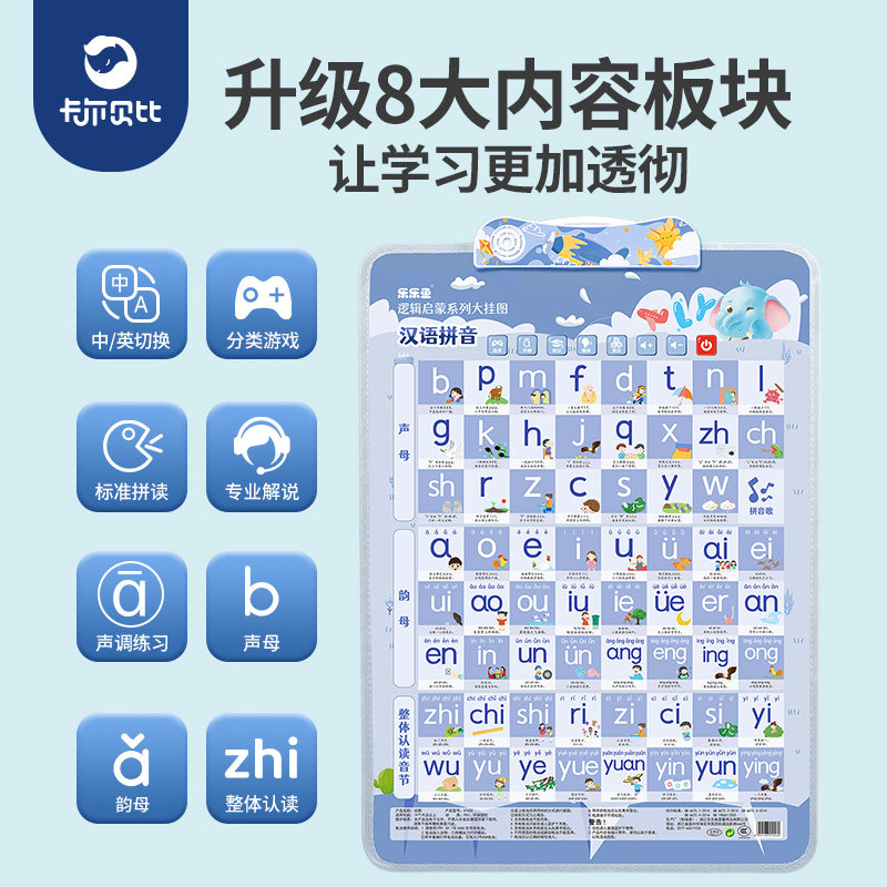 一年级拼音拼读训练字母表墙贴儿童早教有声挂图声母韵母学习全表,淘宝优惠券,粉丝福利购,淘宝优惠卷