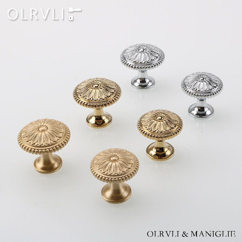 olrvli欧式复古黄铜拉手银色抽屉做旧柜门把手中式金色橱柜圆拉手,淘宝优惠券,粉丝福利购,淘宝优惠卷