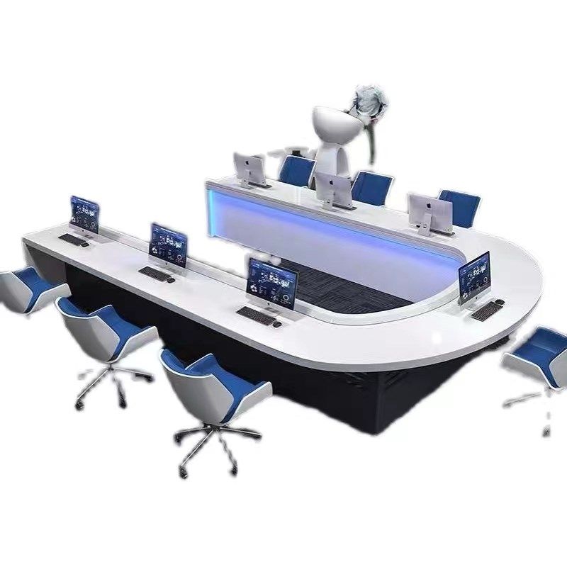 监控中心弧形指挥台科技感会议桌创意U形研判桌操作控制台监控台 - 图3