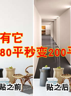 入户玄关装饰画延伸空间3D立体感走廊过道墙贴纸壁画视觉壁纸竖版