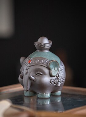 陶瓷大象摆件一对吉祥富贵创意家居酒柜办公桌面装饰品招财吉祥物