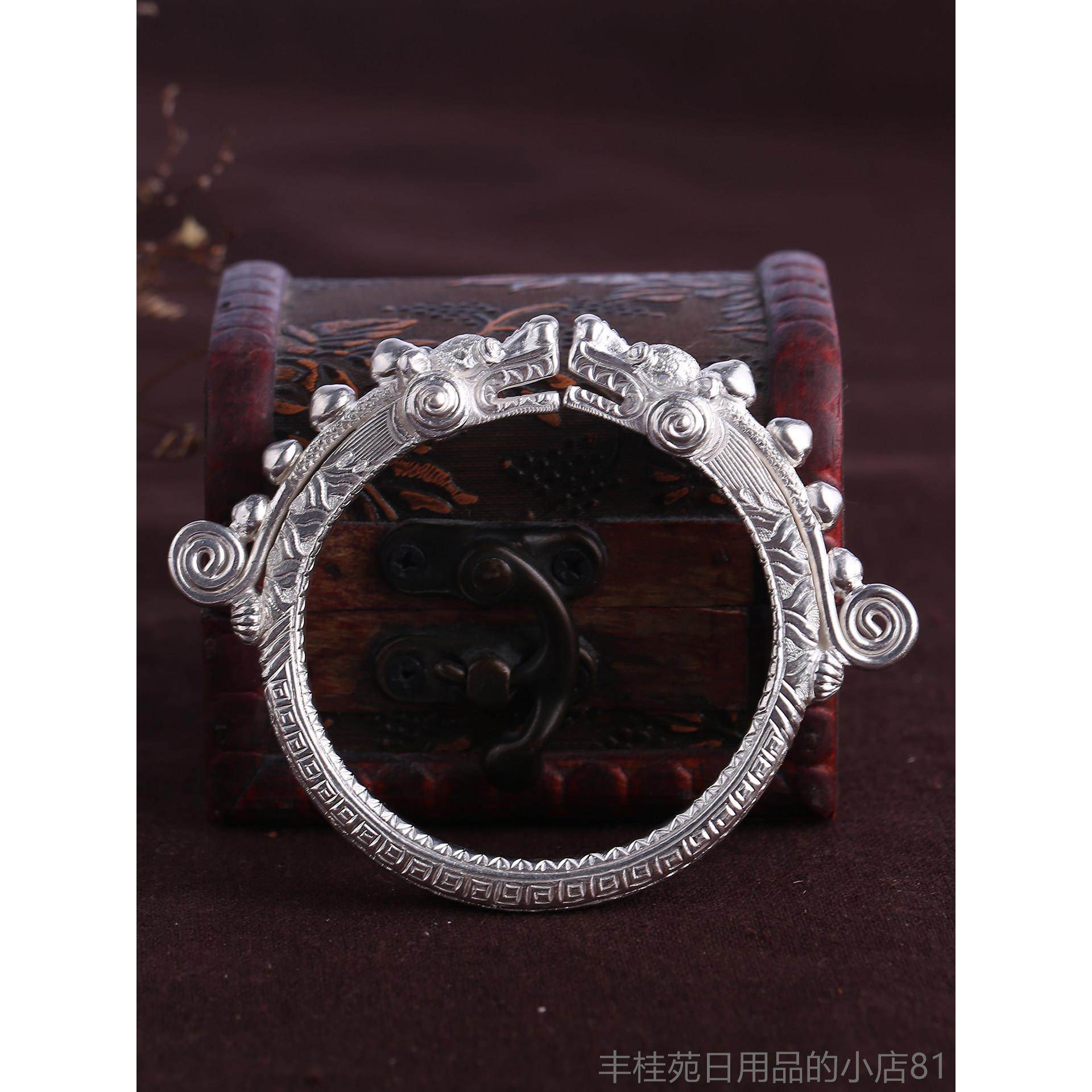 正品古风手镯龙女纯银中国风999纯银潮手镯中性男活女口时尚个性,淘宝优惠券,粉丝福利购,淘宝优惠卷