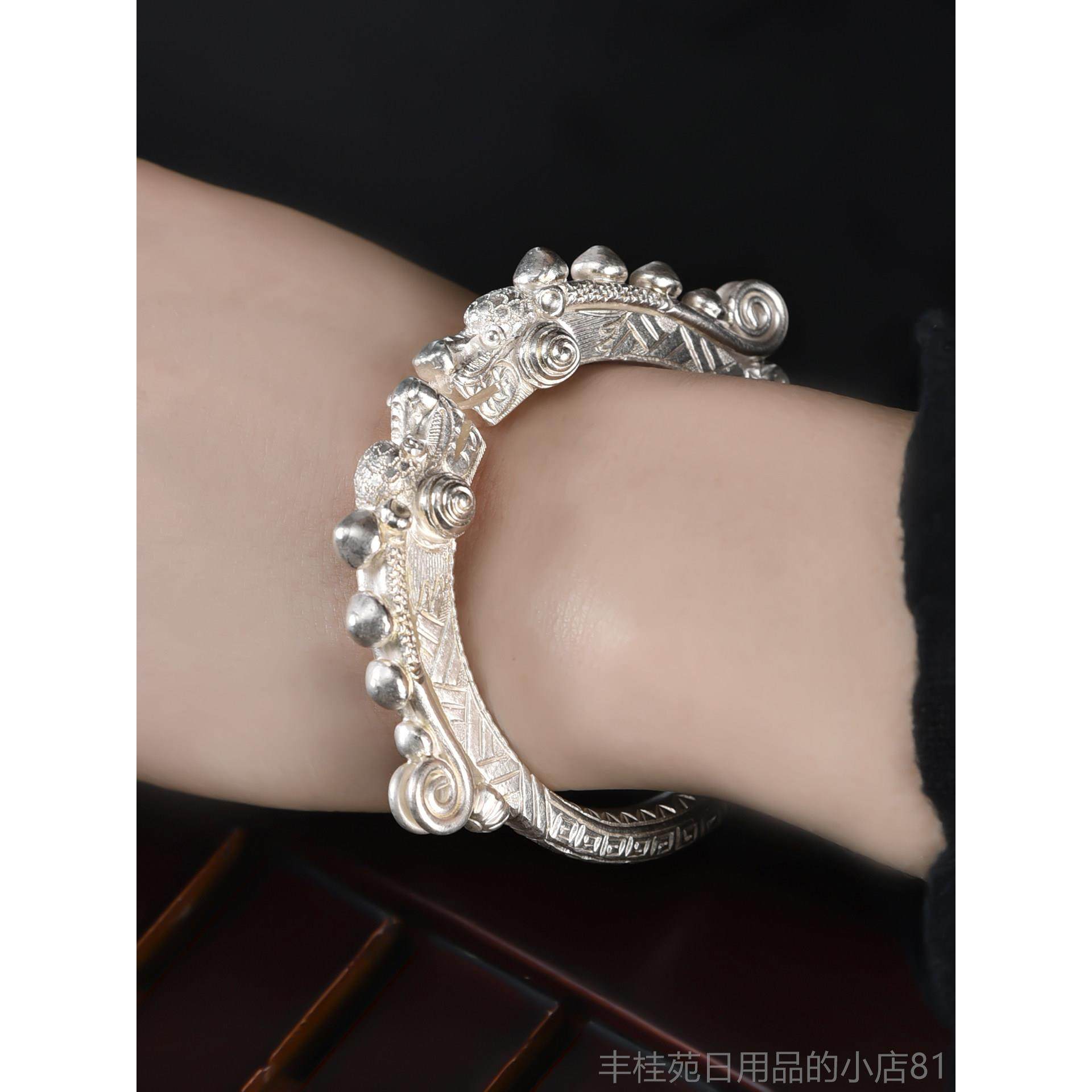 正品古风手镯龙女纯银中国风999纯银潮手镯中性男活女口时尚个性,淘宝优惠券,粉丝福利购,淘宝优惠卷