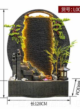 正品现代高流山水造景庭院花园客厅公司迎门水幕墙屏风假观山喷泉