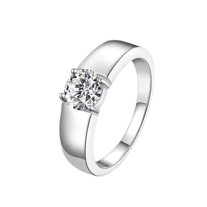 Micro-set six-claw diamond ring for women, one carat natural diamond GIA wedding proposal ring for girlfriend and wife on Chinese Valentine's Day