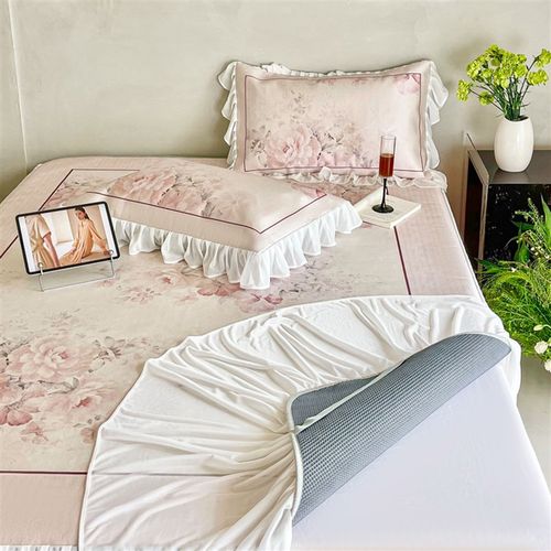 2025新款A类高端冰丝凉席床裙三件套法式浪漫公主风床罩空调软席 - 图3