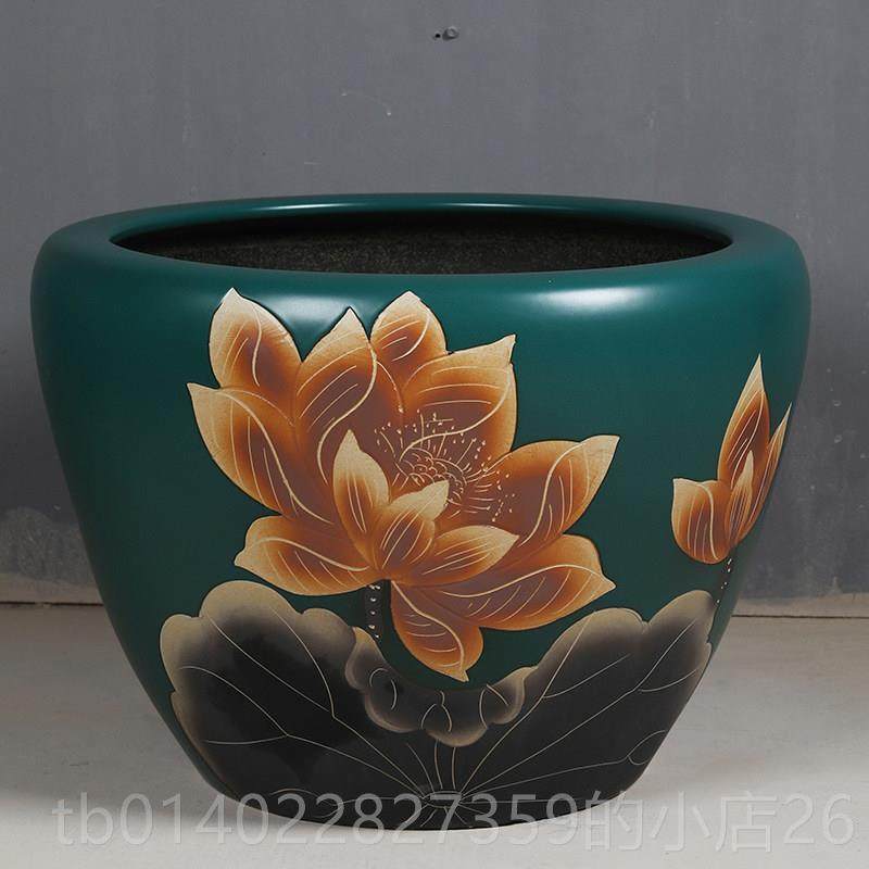 正品庭院店大缸景德镇青瓷金水缸鱼缸荷花碗莲睡莲盆花乌龟缸酒甲,淘宝优惠券,粉丝福利购,淘宝优惠卷