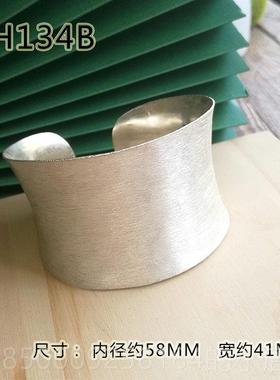 正品银轻版宽手国炼女纯银年轻风格银手炼覆古泰清迈银珠宝妇个性