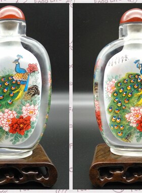 衡水特产内画鼻烟壶创意特色纯手工水晶工艺礼品摆件收藏外事