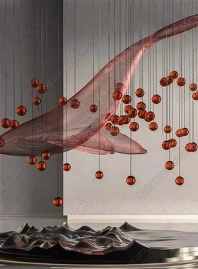 不锈钢铁艺镂空鲸鱼雕塑售楼处酒店商场餐厅网格动物悬挂发光装饰