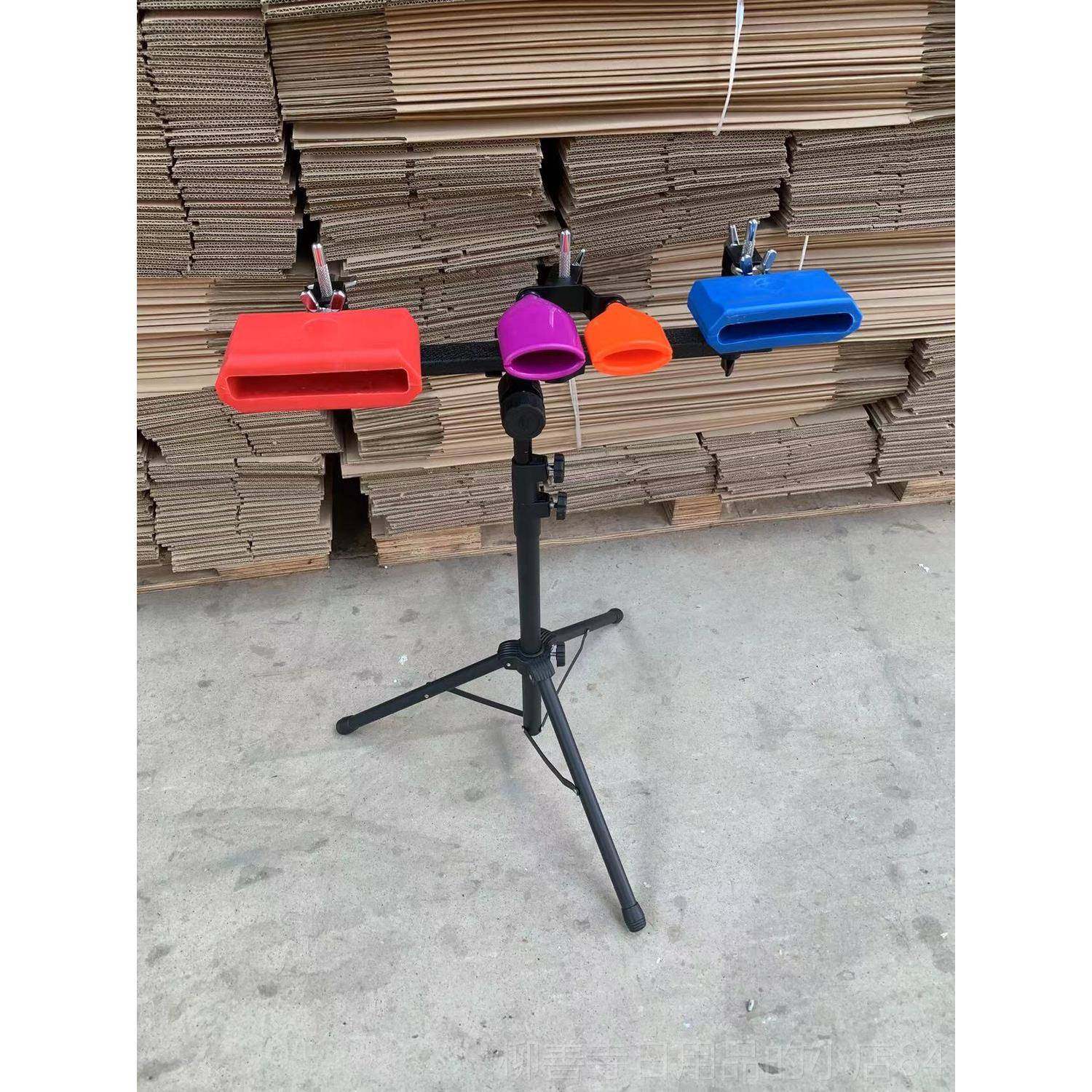 正品小打乐器民打击戏高低音梆子剧架子爵士鼓塑料牛铃曲木鱼组乐 - 图2